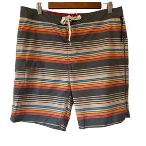 Goodfellow & Co Men's 34 Striped Board Shorts Swim Trunks Summer Vacation Travel